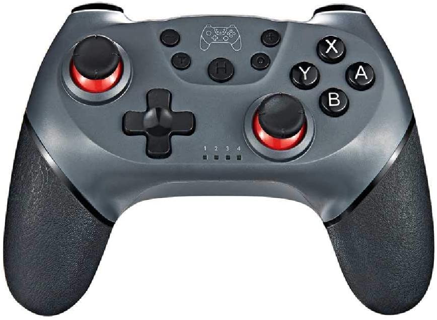 Controlador sem fio para Switch/Switch Lite, Silver Switch Pro Controller gamepad joypad remoto com eixo giroscópio,