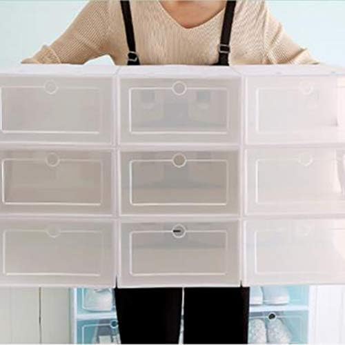 Doitool 24pcs caixa de sapato plástico empilhável engross tênis gaveta de gaveta de armazenamento de prateleira tampas magnéticas