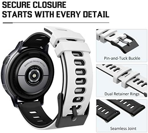 Moko Watch Band Compatível com Garmin Forerunner 245/Forerunner 645/Samsung Galaxy Watch 3 41mm/Galaxy Watch 42mm/Active/Active 2, Soft Silicone Substituto Sport Sport Strap