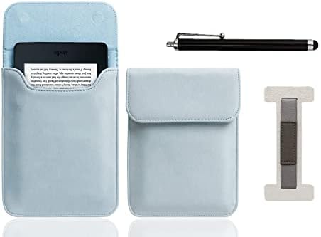 Para um Kindle Paperwhite de 6 polegadas, capa bolsa bolsa bolsa -Include prata branca tira de mão -céu azul