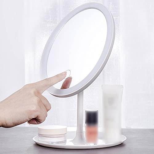 FXLYMR Desktop Makeup Mirror Beauty Mirror Mirror Dormitório espelho, espelho portátil com Lite, espelho de maquiagem