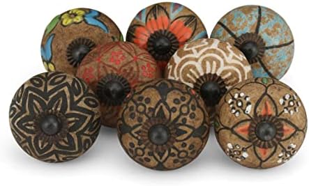 Ganetas premium de atcusa para gavetas de armários - Escolha seu conjunto - botões de cerâmica com estilo vintage e conjuntos de puxadores - armários pintados à mão Maçaadas de gavetas - botões da porta de móveis