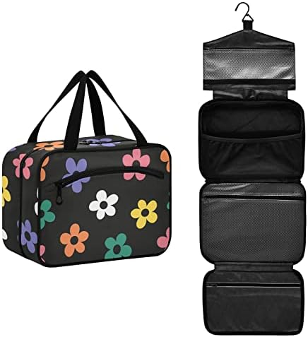 Kigai Flowers coloridos Bolsa de higiene pessoal pendurada para homens, bolsa de higiene clara à prova d'água para produtos de