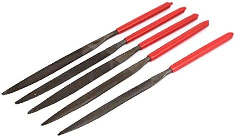 X-dree 4mm x 160 mm Arquivos de cortador de plástico vermelho de plástico Defina ferramenta manual 5 PCs (cortadores vermelhos de