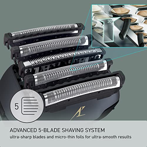 Panasonic Arc5 Electric Razor para homens com aparador pop-up, barbeador elétrico de 5 lâminas molhado com 5 lâminas com sensor