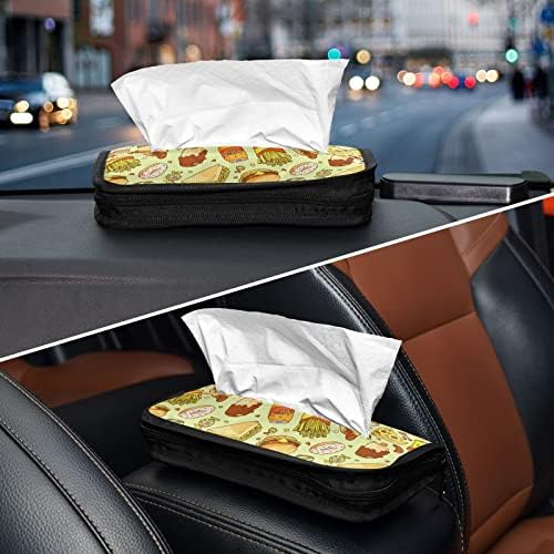 Holder de tecidos de carro Funny-Fast-Fast-Pizza Dispense Dispense Dispenser Holder Backseat Tissue Case