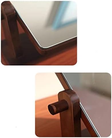 O espelho de vaidade da área de trabalho do WYFDP pode ser invertido espelho de desktop espelho doméstico espelho de estilo retrô de madeira espelho