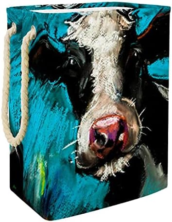 Indicador de vaca impressão de vaca grande cesto de roupa de roupa de roupas à prova d'água para cesta de roupas prejudiciais para