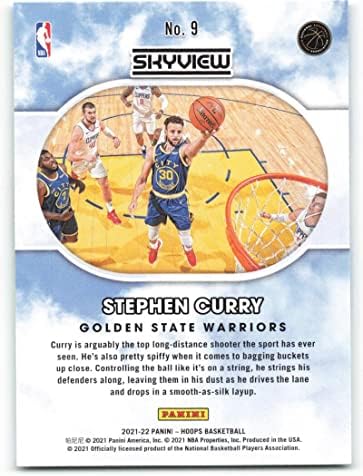 2021-22 Panini Hoops Skyview 9 Stephen Curry Golden State Warriors NBA Basketball Trading Card
