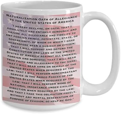 Cidadania americana Parabéns a caneca de café Estátua da Liberdade USA FLANHA NATALIZAÇÃO OATH OF LEIGIAÇÃO ON BET