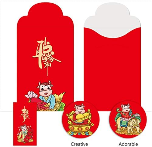 Envelopes de papelão bestoyard 24pcs chinês de ano novo envelopes 2021 envelopes vermelhos clássicos chineses Lucky Hong Bao Dinheiro Presente para Presentes Chineses de Ano Novo