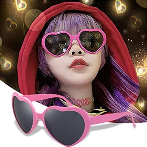 Tantisy 3D Efeito especial óculos com Hearts Fireworks EyeGlasses Difusão Amor Eyear de rocha elegante para homens Mulheres