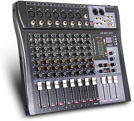 Mixer de interface de áudio G-Mark MR80S USB Bluetooth Mixing Console 8 Channel 48V Phantom Power Sound Board Música Reverb