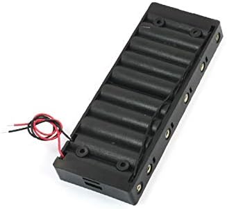 X-Dree Dica plana 10 x AA Bateria de bateria Caixa da caixa W LANTA DO FIO (Pilha por batedor Piatte 10 X AA Custodia Caso W