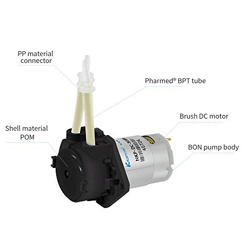 Bomba peristáltica 12V DC Kamoer Longa Life Life Liquid Pump para aquário Lab Lab Analytical 2mm ID x 4 mm OD com tubo BPT