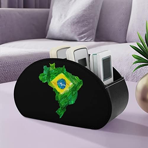 Aquarela Brasileira Map Bandeira Remote Control titular com 5 Compartimentos TV Remote Organizer Box Storage Container