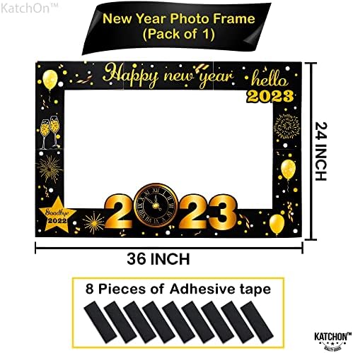 Photo Booth Frame 2023 - Big 36 polegadas | Chapéus do Partido de Véspera de Ano Novo | Óculos de ano novo 2023 adereços | Ações