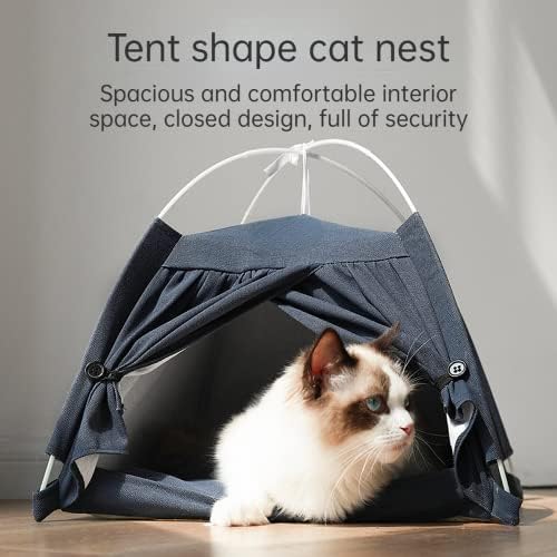 Ssdhua gato tenda de tenda e linho tenda de gato gato ninho de ninho destacável gato ninho de gato pequeno e médio