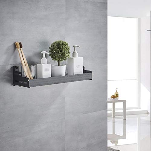 Instalações montadas na parede de prateleira de parede de alumínio KLHHG para banheiro da cozinha, preto