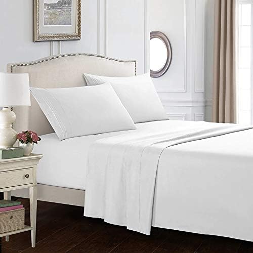 Folha plana branca - Lençóis de cama queen Size Size apenas vendidos folhas superiores de qualidade de algodão separadamente