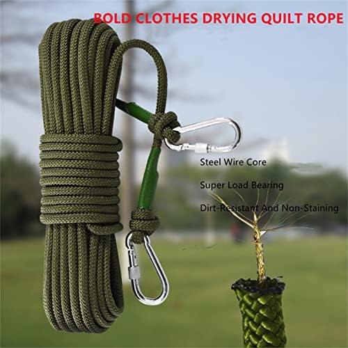 Roupa de varal de 8 pés de 8 pés, corda de seca de nylon não deslizante.