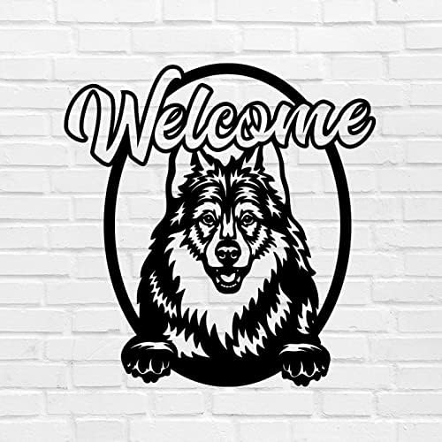 Metal Sign Pet Dog Welcome Sign Placa Placa personalizada Aço de aço Metal Wall Obra obra de arte Arte SIAT GRANDE