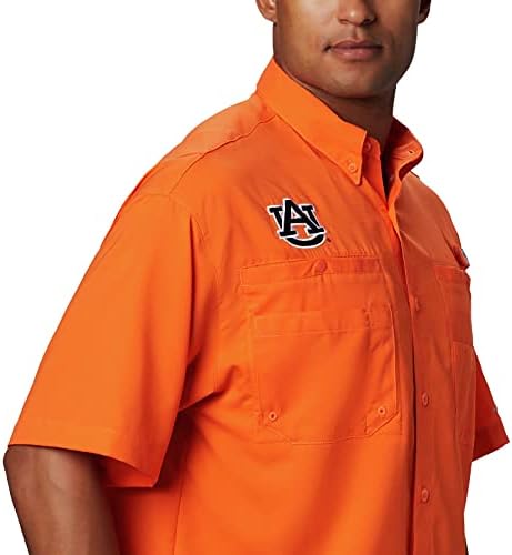 Columbia NCAA Auburn Tigers Tamiami Short Short Sleeve Shirt, 3xt, Aub - Spark Orange