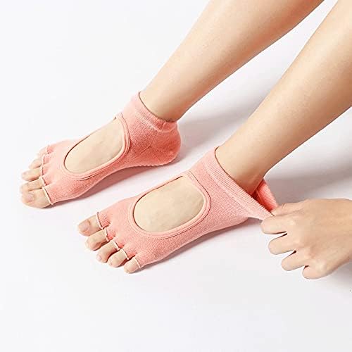 XJJZS 2021 Mulheres meias de ioga sem costas de cinco dedos de cinco dedo da dedo do dedo dedo respirável Anti-deslizamento de