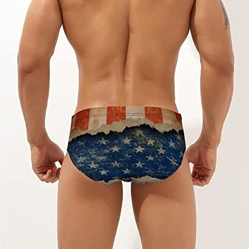 Swim Board Short Mens Independence Day Imprimindo Summer Seaside Beach Holiday Swimming Print Lace Up Mens Sexy
