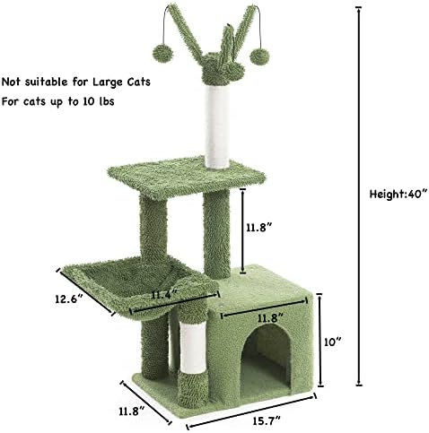 Catreaier Cat Tree Small Kitty Condo com rede quadrada ideal para Kitty