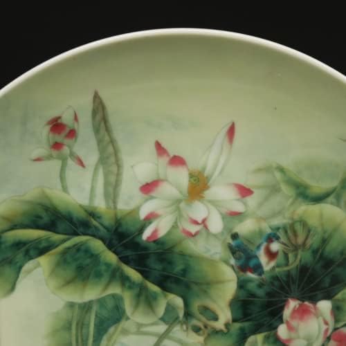 26cm Jingdezhen Lotus Padrão Placa de porcelana Casamento clássico Decoração de decoração Coleção antiga
