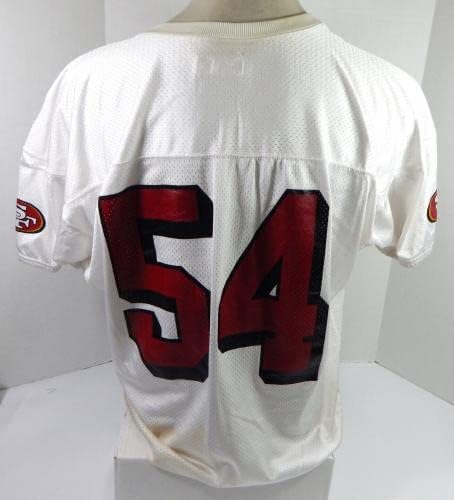 2002 SAN FRANCISCO 49ers Quincy Stewart 54 Game usou White Practice Jersey XL 2 - Jogo da NFL não assinado Jerseys usados