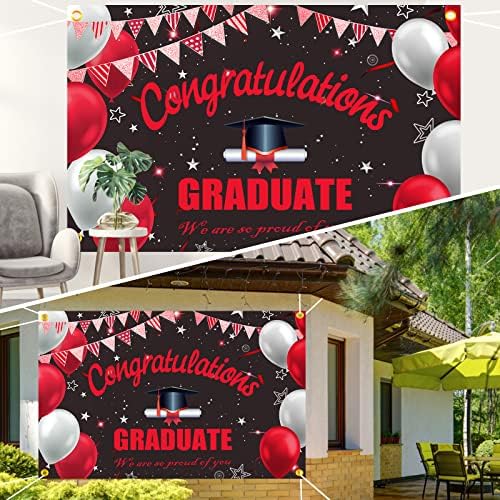 Decorações de formatura Class de 2023, Red e Black 2023 Decorações de formatura Presentes de graduação para seus parabéns
