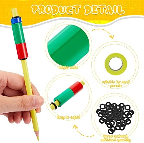 20 peças Kit de pesos de lápis ajustável Ajuda a lápis de metal Pesos de lápis pondedos para os materiais de aprendizagem