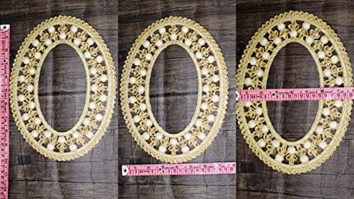 Applique de Blush Applique da Indian Kurta Aplique Golden 01 Pearls