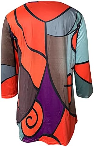 Tops femininos toff confortável casual manga longa camiseta colorblock zíper dividido blusa solta camisetas de outono túnica