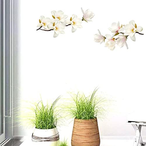 Bibitime Magnolia Tree Ramifica os adesivos de parede adesivos de parede brancos decalques de parede de flores para