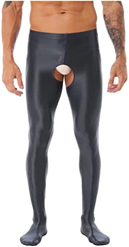 Oyolan masculino semi-transmissora de calças de compressão Hollow Out calças de compressão que executam calças elásticas para esportes