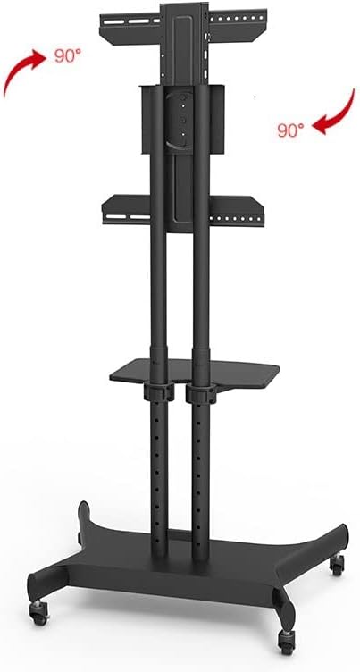 TBIIEXFL Mobile TV Cart Girar TV Stand Stand Monitor para 32-65 Stand TV Classificação de 50 kg com suporte de áudio