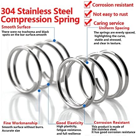 As molas de compressão são adequadas para a maioria dos reparos I 304 Aço inoxidável compressão Fio de mola de mola
