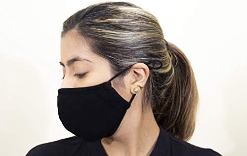Máscara facial preta - máscara facial perfeita reutilizável - máscara de pano durável - máscara de 3 camadas lavável