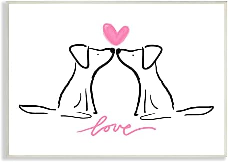 Stuell Industries Love Typography Two Dogs Kissing Line Doodle, Design de Anna Whitham