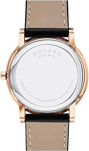 Movado 0607315 Rose Gold Museum Classic Black Leather Men's Watch