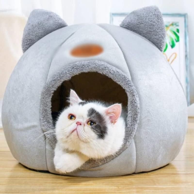 N/A Removável cama de gato de gato casa de cachorro de gato com colchão quente canil de animal de estimação profundo gatinho