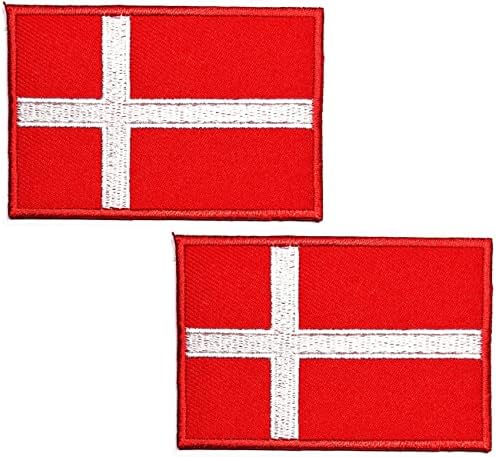 Kleenplus 2pcs. 1,7x2,6 polegada. Patch de bandeira da Dinamarca Patch sinalizador country para figurino diy