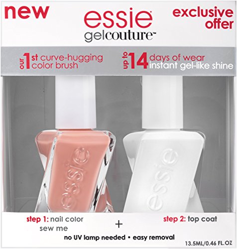 Essie gel Couture Longwear esmalte + kit de casaco superior, costure -me, 0,46 fl. Oz.