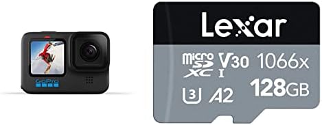 GoPro Hero10 Black - Câmera de ação à prova d'água, 5.3K60 Ultra HD Video, 23MP Photos, 1080p c/Professional 1066x