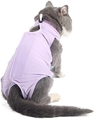 Aixyzzz Professional Cat Recovery Terno para feridas abdominais Mosie respirável de algodão para gatos após a cirurgia Roupas de gatinho Spay Spay Suit de gatos femininos cães