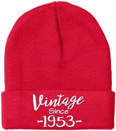 Presente de aniversário de 70 anos, vintage envelhecido para ser aperfeiçoado desde 1953, chapéu de gorro quente