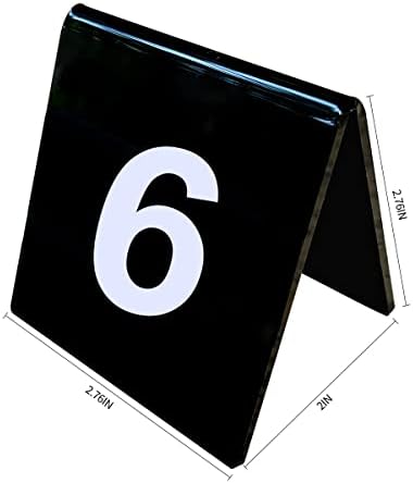 Números de mesa 1-25 Números de tabela de acrílico preto Número de tabela do lado duplo Número da tenda para recepção de casamento